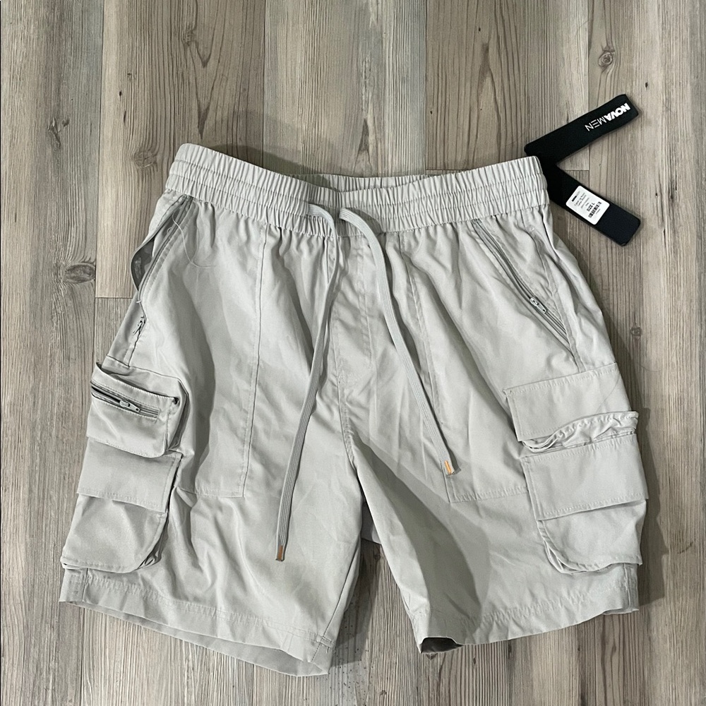 Fashion Nova Light Gray Cargo Shorts